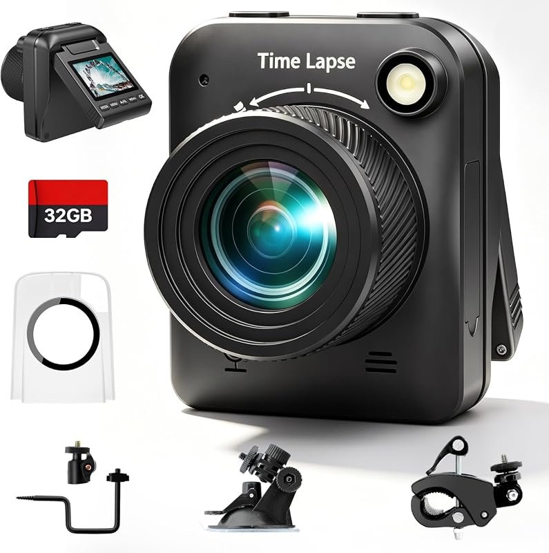 2026 4K Time Lapse Camera for outdoor construction, IP66 waterproof, 6