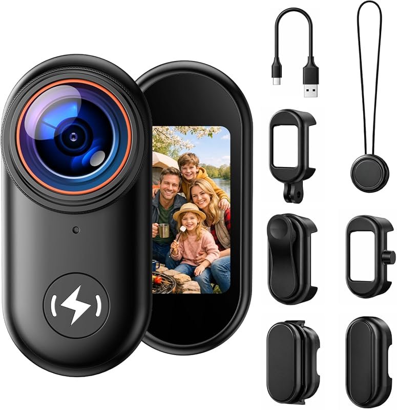 4K Mini Body Camera with 64 GB Card, Magnetic Mount, 1.47