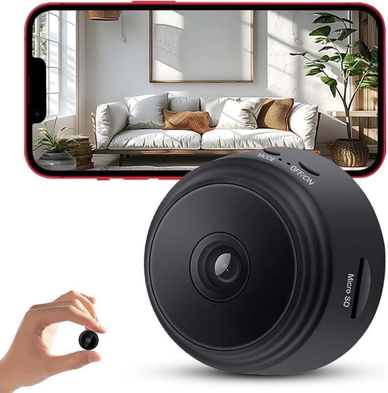 1080P HD Wi‑Fi mini nanny cam with night vision, motion detection, mon